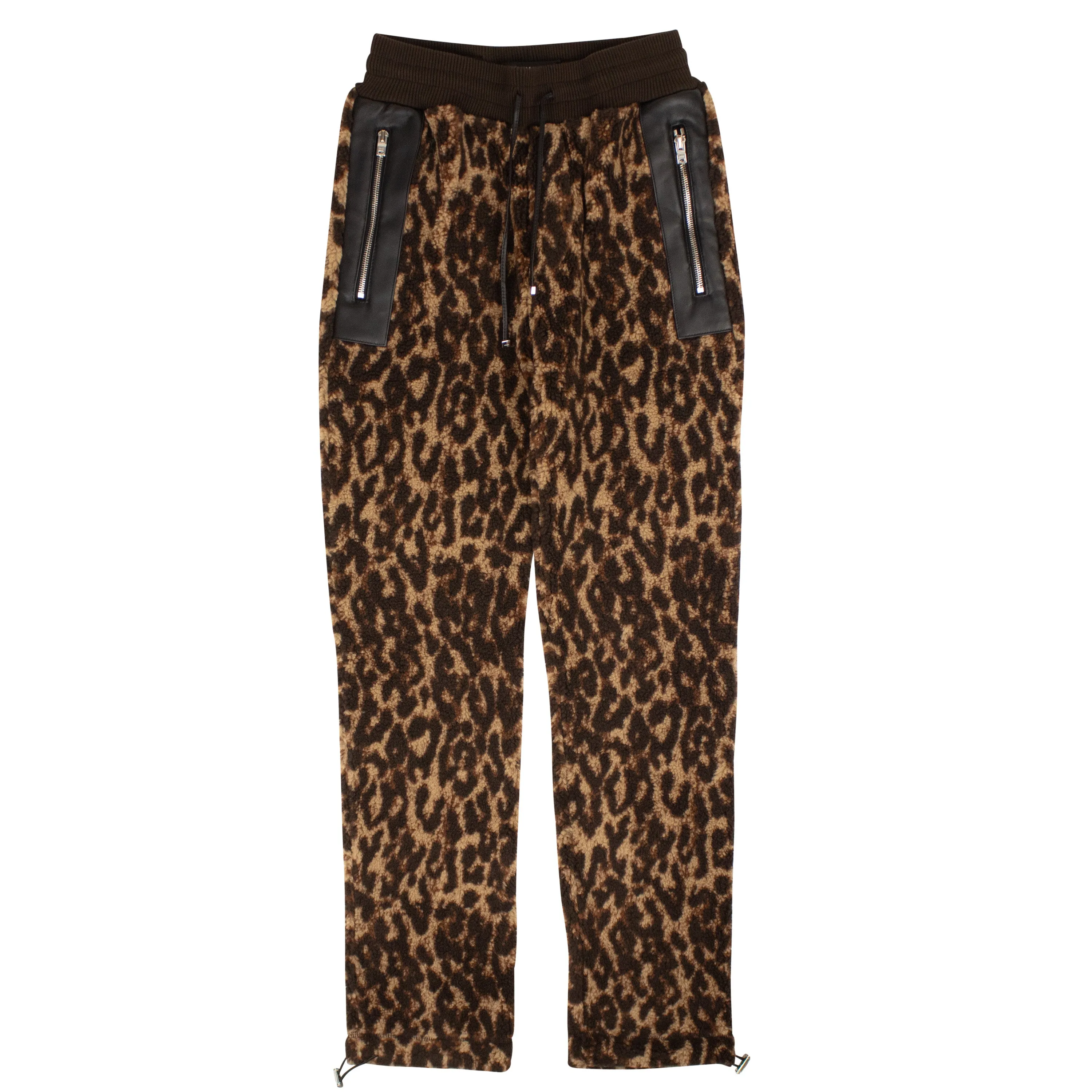 Amiri Printed Leopard Fleece Pants - Black
