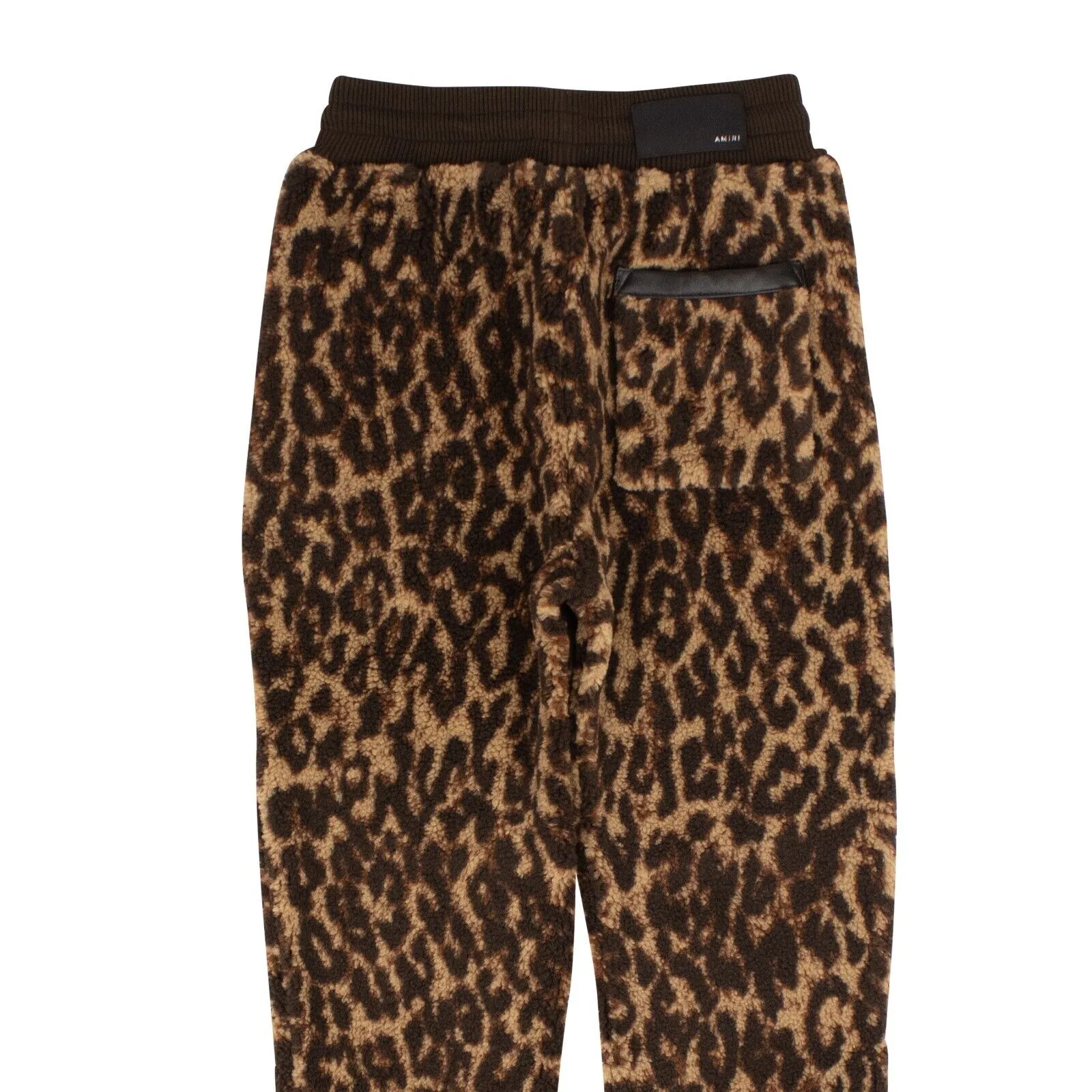 Amiri Printed Leopard Fleece Pants - Black