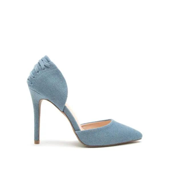 Blue Corset Pump