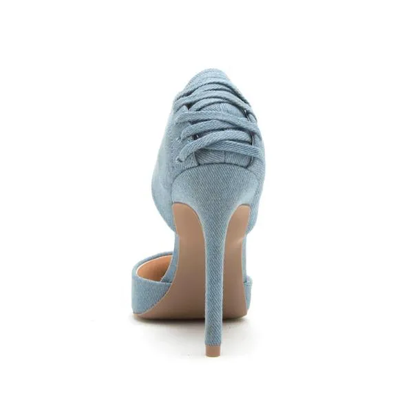Blue Corset Pump