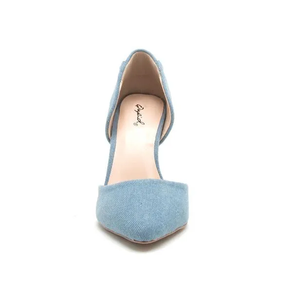 Blue Corset Pump