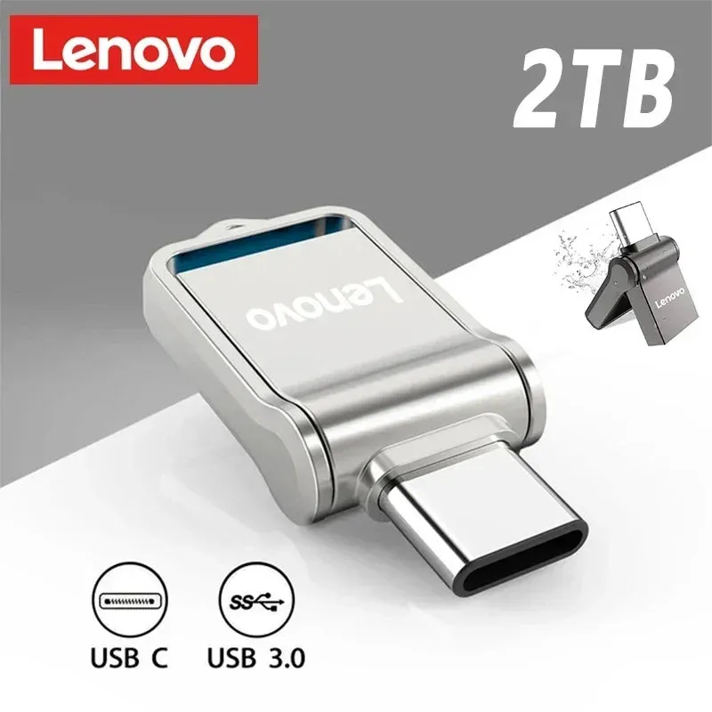Lenovo USB 3.0 Type C OTG Flash Drive 2TB 1TB Super USB Storage 128GB Flash Drive Keychain Android Phone Flash Drive
