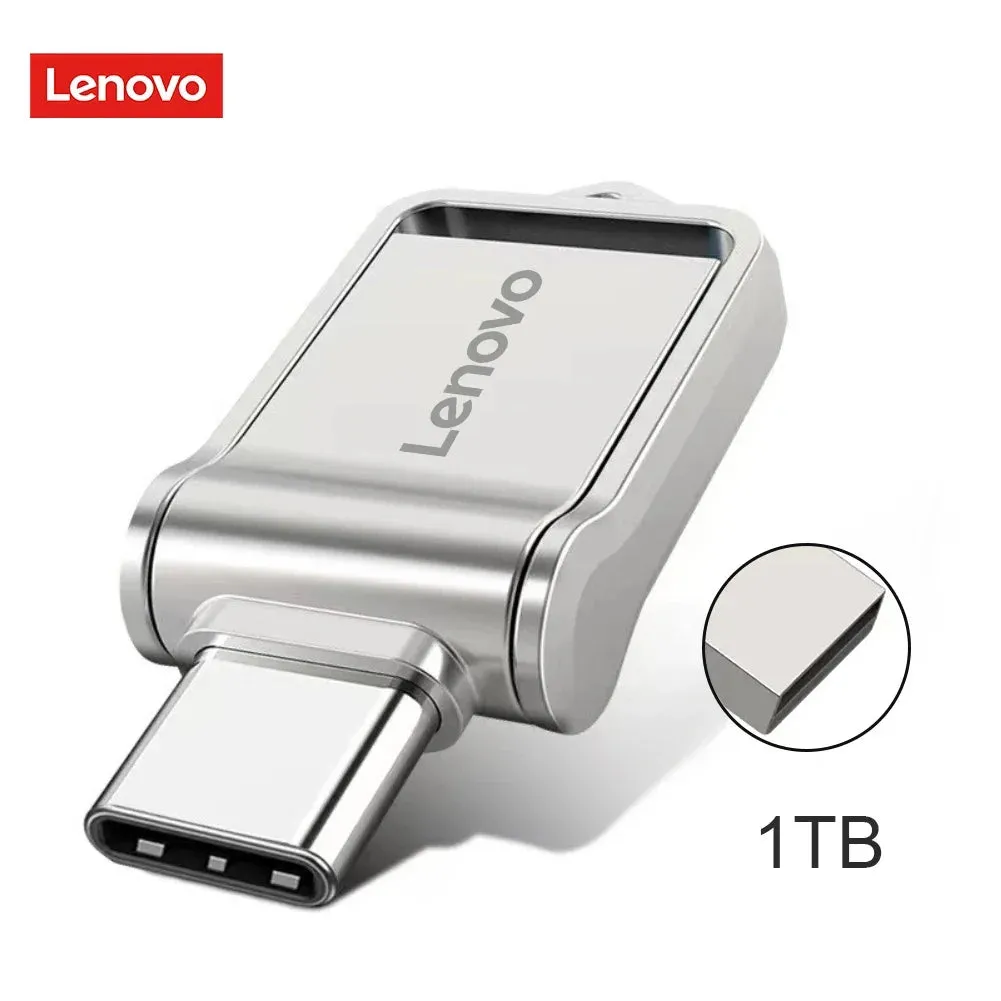 Lenovo USB 3.0 Type C OTG Flash Drive 2TB 1TB Super USB Storage 128GB Flash Drive Keychain Android Phone Flash Drive