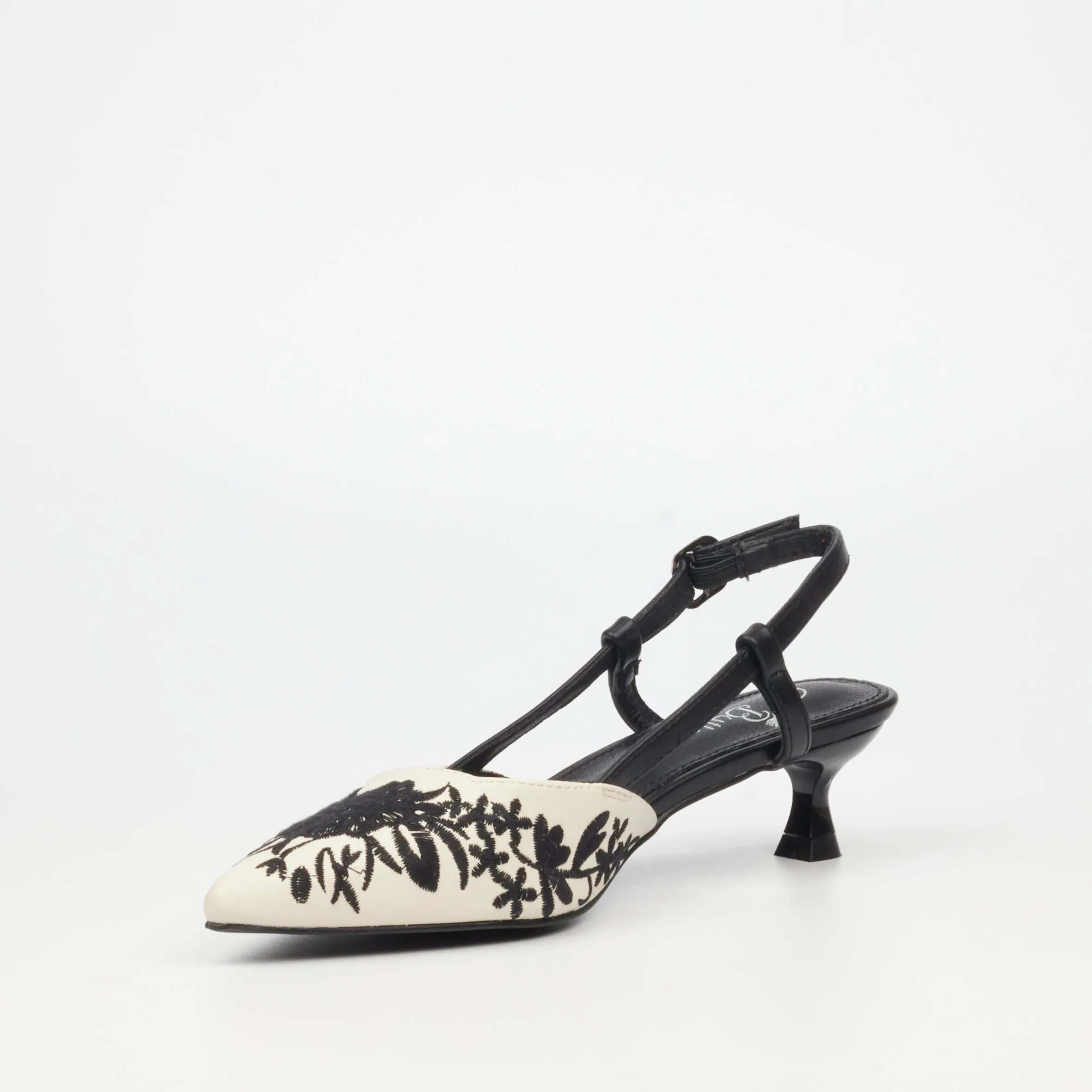 Reena 1 Heel Black & White