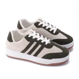 Striped Sidewall Sneaker - Olive