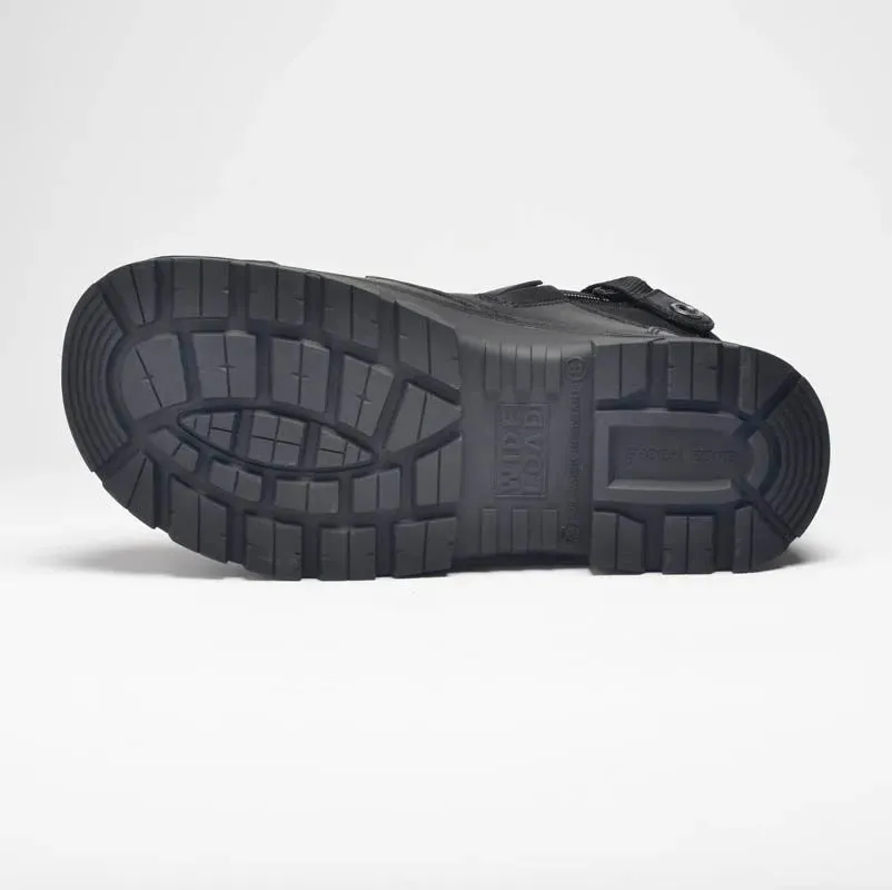 Wide Load 690BZN Black 6 Inch Soft Toe Zip Boot
